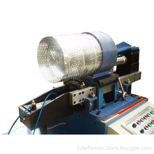 Spiral perforated duct machine